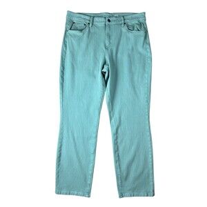 Coldwater Creek Super Stretchy Green Denim Straight Leg Jeans  Size 16  Casual